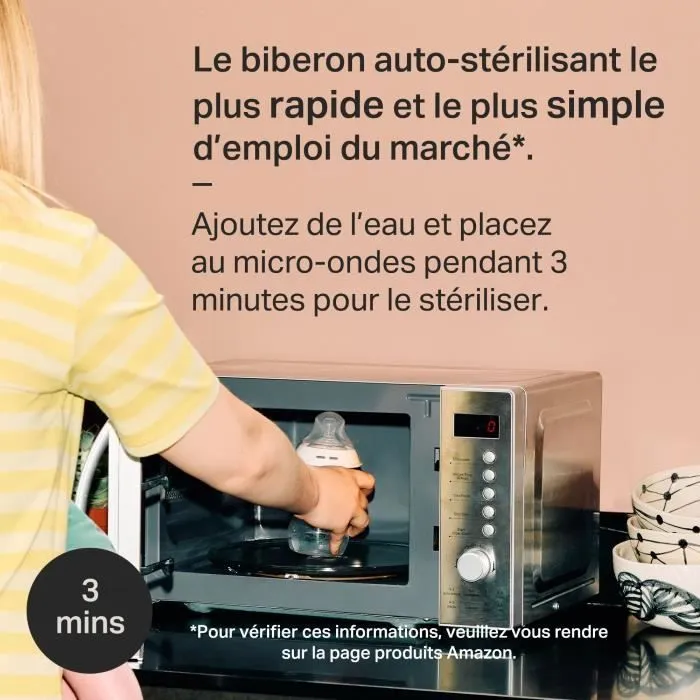Tommee Tippee - Biberons Coffret Naissance Natural Start, Anti-Colique, Auto-stérilisant, Rose-4