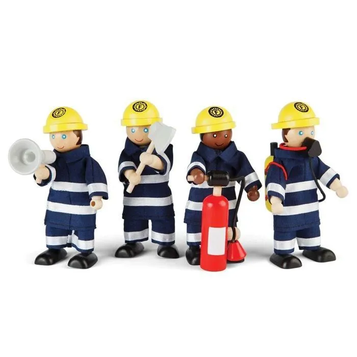Coffret pompiers - TIDLO - 4 pompiers - Bleu, blanc et jaune - Mixte - 3 ans et plus-0
