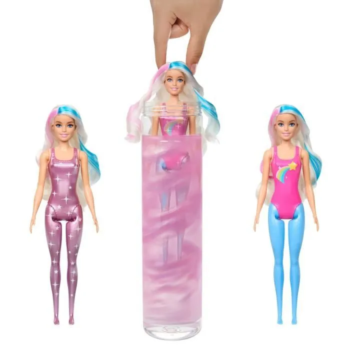 Barbie® Color Reveal Poupée avec 6 surprises, Rainbow Galaxy HJX61-3