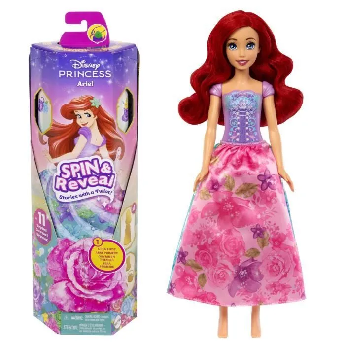 Spin & Reveal Ariel Mattel Poupée Disney Princesses avec 11 surprises HTV88-0