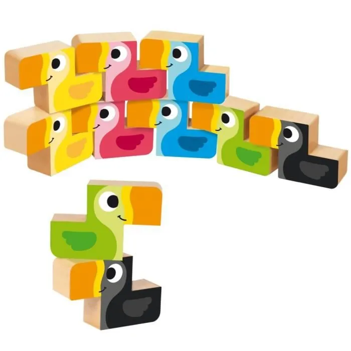 Jeu à empiler en bois Goula Toucan - multicolore - 22,5x46,5x36 cm-2
