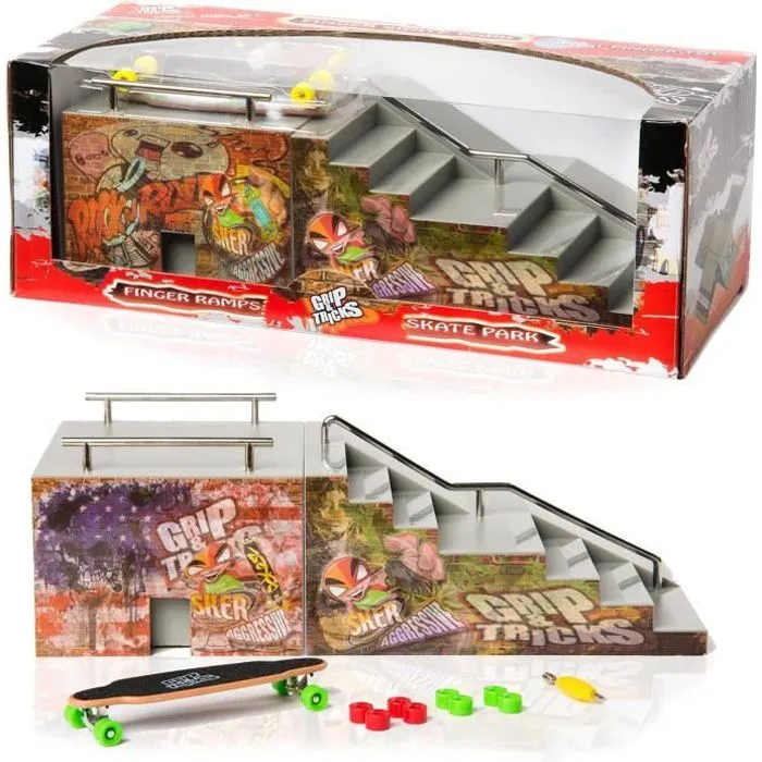 Le coffret skate Park de Grip&Tricks avec sa FUNBOX et son Fingertoy-0