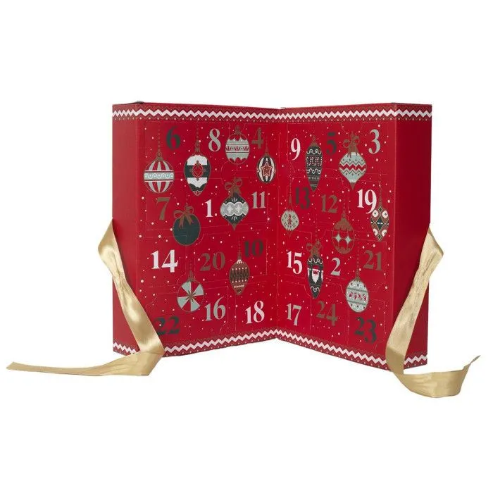 Calendrier de l'Avent 24 Bougies Parfumées "Noël" 30cm Rouge-3