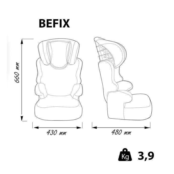 Siège Auto BEFIX NANIA Groupe 2-3 (de 15 à 36 kg)-4 étoiles test ADAC--red-3