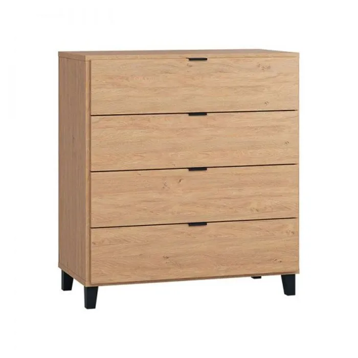 Meubles Vox - 5020113 - Commode 4-tiroirs Simple bois/noir-0