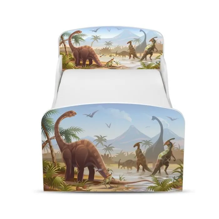 Moderne Lit d'Enfant Toddler motif Dinosaures Jurassic avec matelas-1