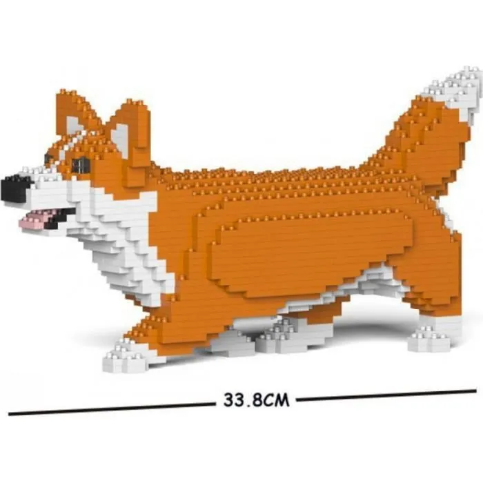 Jeux de construction - JEKCA - Chien Welsh Corgi - Roux - À monter soi-même - Pour enfants-0