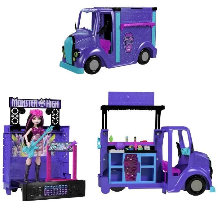 Monster High-Tour Bus Rock Sang-sationnel-Coffret avec poupée et bus HXH83-4