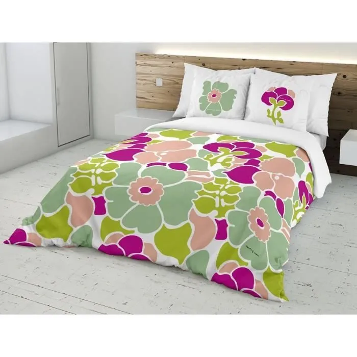 Housse de Couette - Devota & Lomba - Anemona - 220x220 cm - 100% Coton - Vert-0