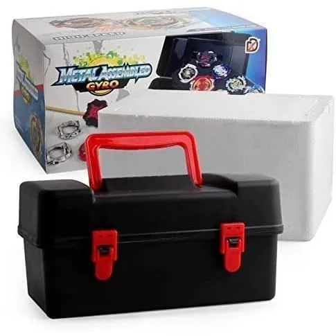 12 Nouvelles Toupies avec 2 Lanceur Burst Turbo, Jouet Arena，Gyro Pocket Box Pro (Noir)-Cadeau pour Enfants-1