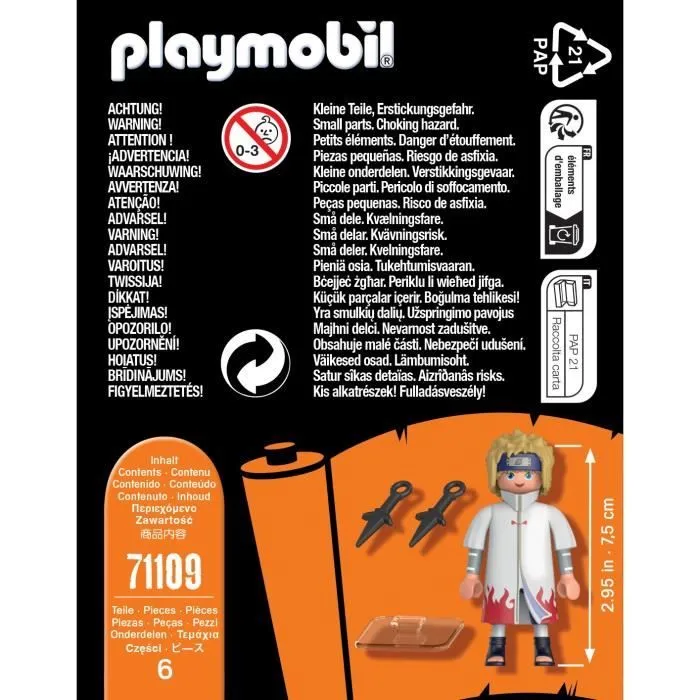 PLAYMOBIL 71109 Minato Figurine, Naruto Shippuden, Ninja du manga avec accessoires, Dès 5 ans-3