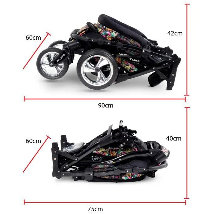 GagaDumi Urbano combinée 3 en 1 poussette nacelle Siège-Auto avec tous les accessoires Landau (U1- CHOUETTES)-1
