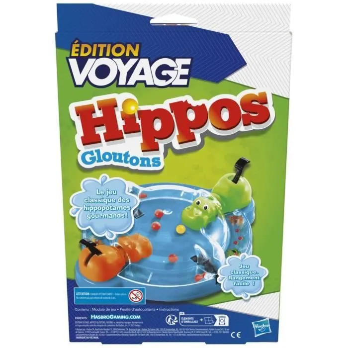 Hippos gloutons Voyage, jeu de société de voyage pour 2 joueurs, dès 4 ans, Hasbro Gaming-3