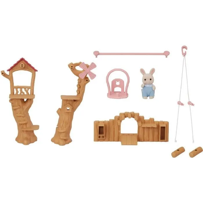 Figurine miniature - SYLVANIAN FAMILIES - La tyrolienne des bébés - Henry le bébé lapin crème - Multicolore-1
