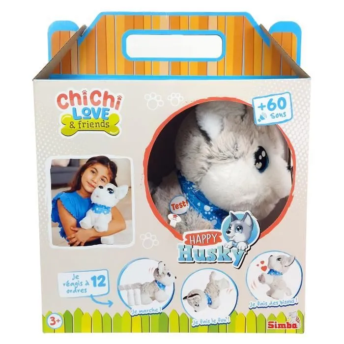 Peluche Chi Chi Love Husky interactif - 30cm - 12 commandes vocales - 60 sons différents - dès 4 ans-3