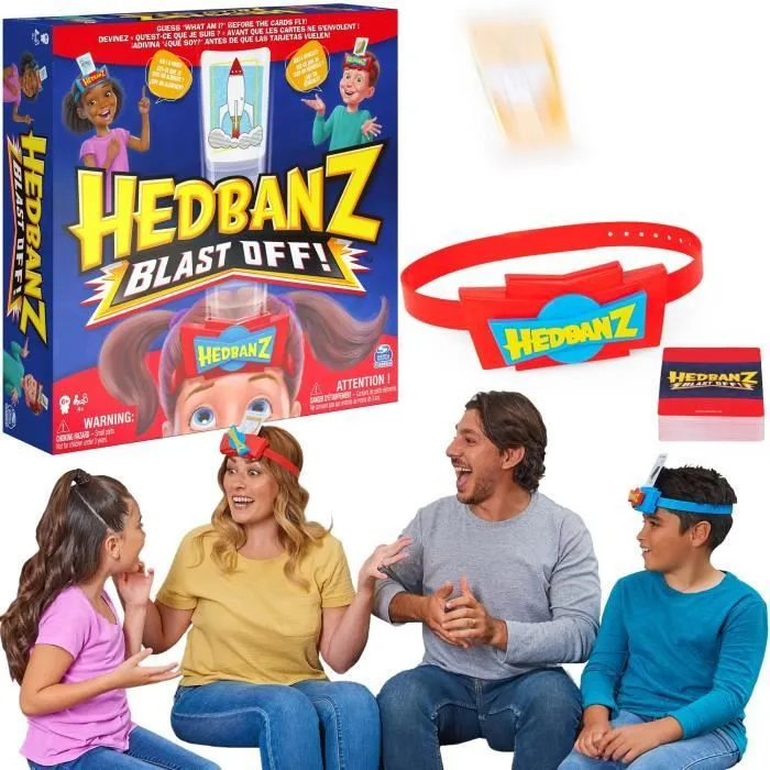 Social Game family party competition challenge Hedbanz Blast Off! Qu'est-ce que je suis Spin Master-0