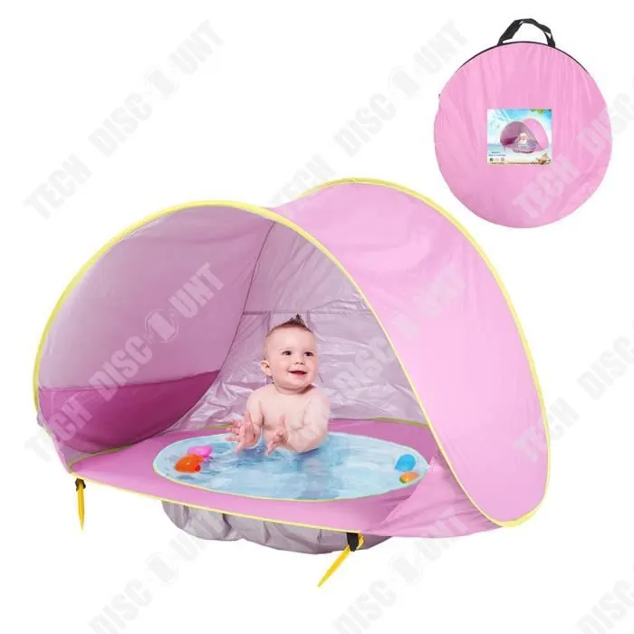 TD® Tente de plage Pop Up Pool avec piscine UV 50+ Piscine de plage détachable Convient pour tente de protection pour enfants-0