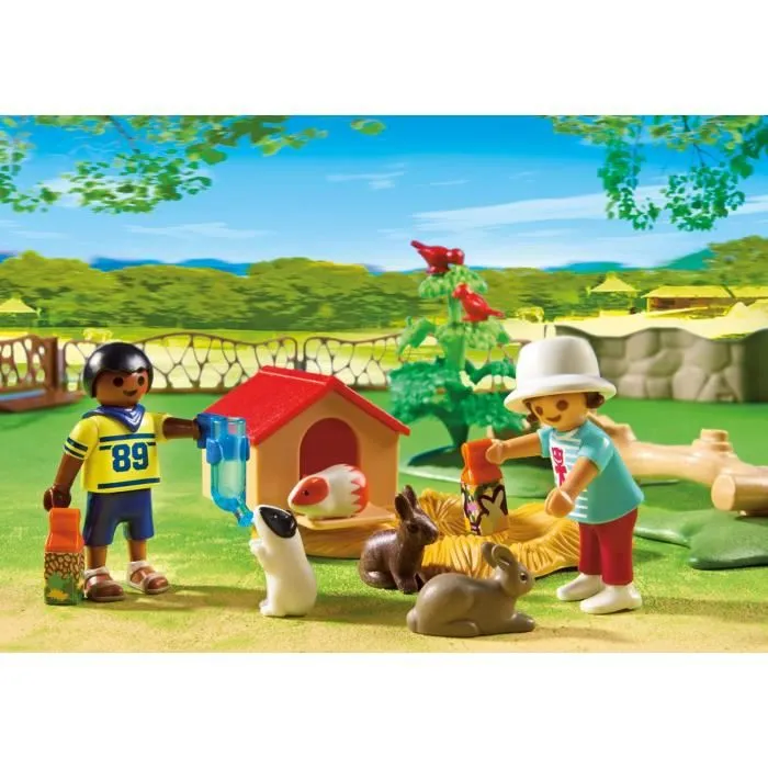 PLAYMOBIL - City Life - Parc Animalier avec Visiteurs - Zoo - Mixte - A partir de 4 ans-5
