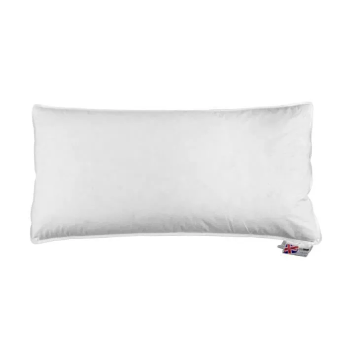 Oreiller rectangulaire - HOMESCAPES - 40 x 80 cm - Lot de 2 - Plumes et duvet d'oie - Oeko-Tex Standard 100-1