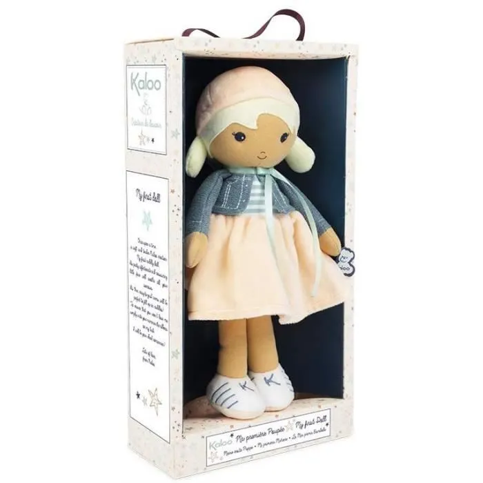 KALOO- Tendresse-Ma 1ère poupée en Tissu Chloé K 32 cm, K963660, Bleu-pêche 2647-2