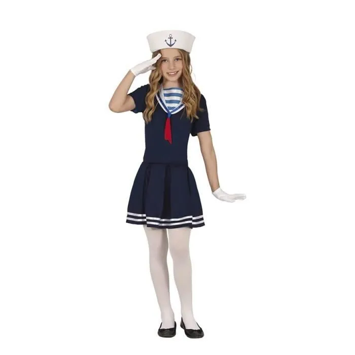 Guirca Déguisement marin bleu foncé fille (7-9 ans)-0