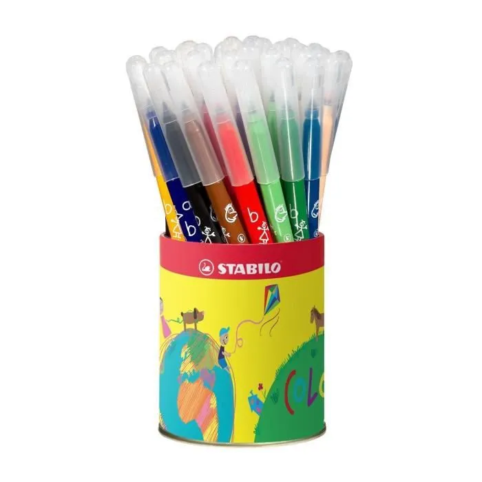 Feutres de coloriage - STABILO - Trio A-Z - Lot de 36 - Pointe fine - 12 couleurs assorties-0