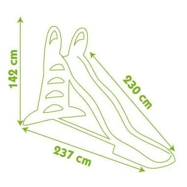 Toboggan XL - SMOBY - Glisse double vague de 2.30m - Marches anti-dérapantes - Vert et Orange-3