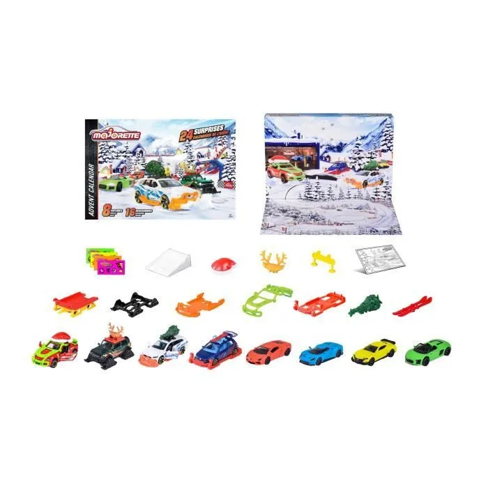 Calendrier de l'Avent Majorette - 24 surprises dont 8 véhicules die cast exclusifs - Dès 3 ans-0