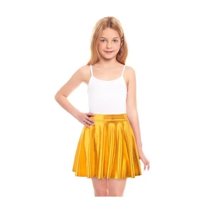 Jupe volante - Partilandia - Métallisée dorée - Pour fille - 7-9 ans - Multicolore-0