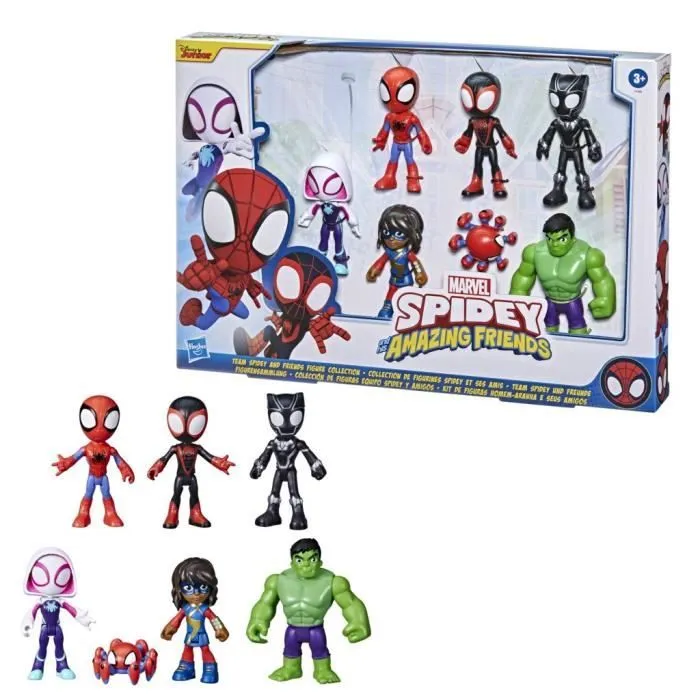 Spidey coffret 7 figurines de collection, Marvel Spidey and His Amazing Friends, dès 3 ans-1