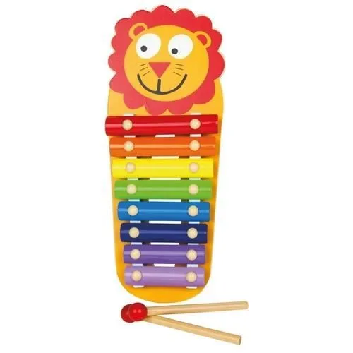 Jouet musical - LENA - Xylophone en bois lion - A partir de 3 ans - Intérieur - Piles-1