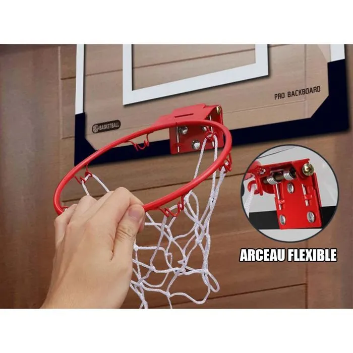 Mini panier de basket intérieur - Rouge - Pour enfant - Accroches de porte incluses-2