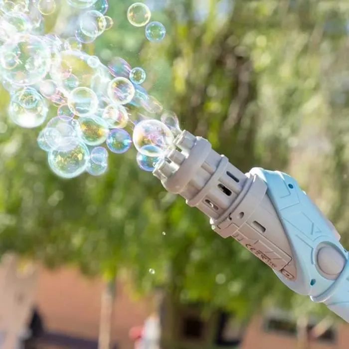 BUBBLIG : Pistolet à Bulles de Savon Automatique Minigun Jouet pour Enfants-8 canons 300 Bulles par Tir-Fonctionne à Piles-Ac[~326]-2
