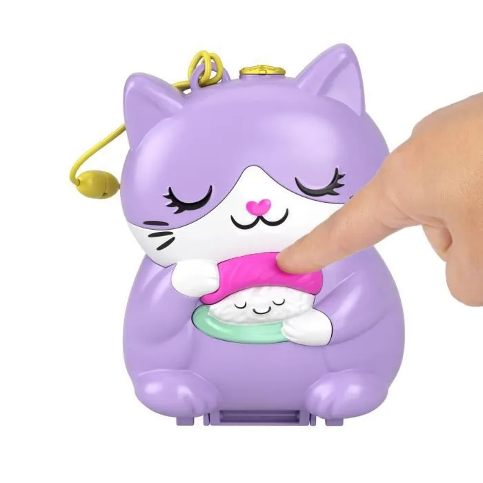 Coffret Chat Restaurant - Polly Pocket - Univers culinaire japonais - 2 figurines et 13 accessoires - 4 ans et +-1