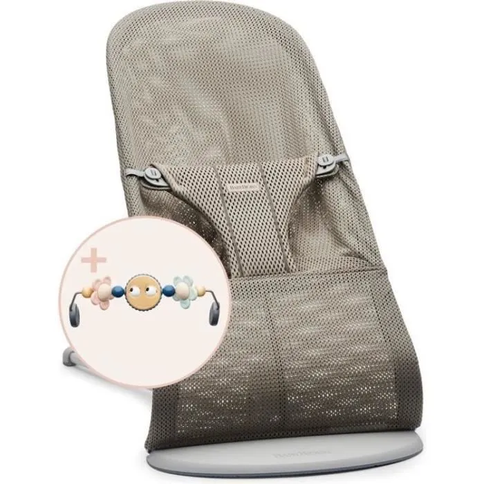 BabyBjörn Transat Bliss Mesh Gris beige & Arche de jeu Yeux coquins Pastel-0