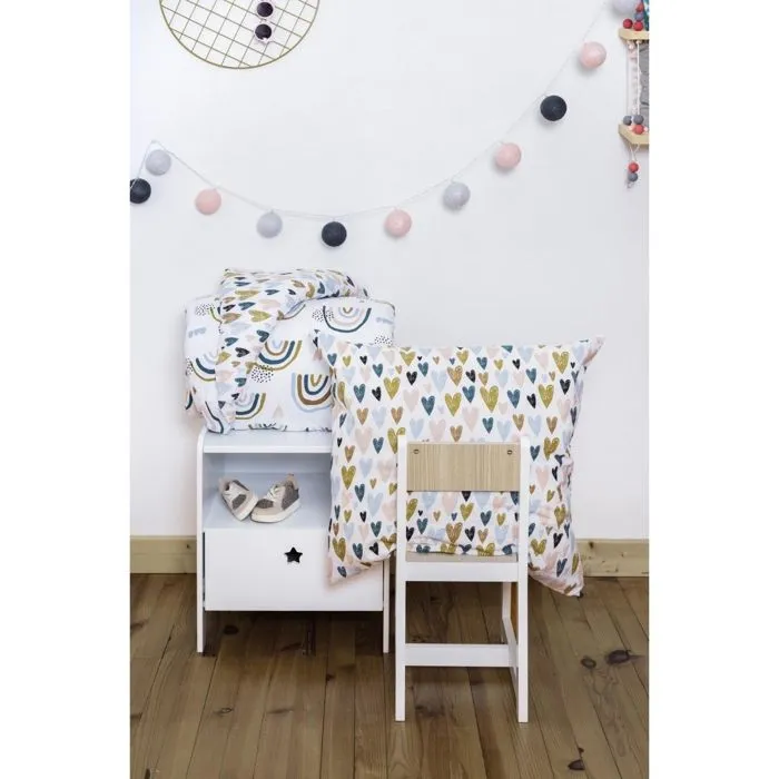 Housse de couette 200x200 + 2 taies d100% coton Arcoeur-2