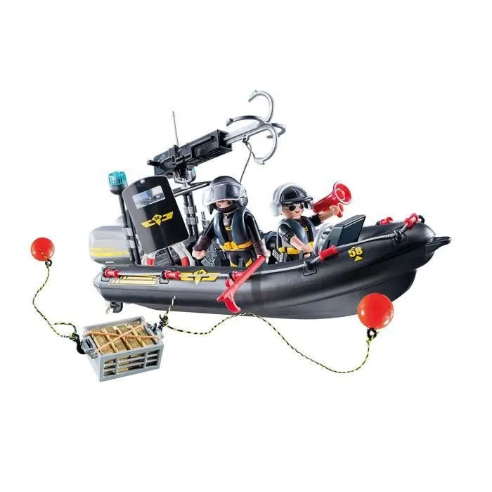 PLAYMOBIL 9362 - City Action - Bateau pneumatique et policiers d'élite-2