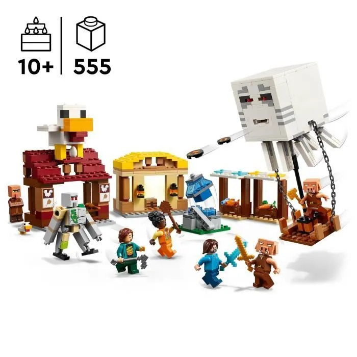 LEGO Minecraft 21273 Les Ghasts à l’Attaque du Village - Jeu pour garçon dès 10 ans-1