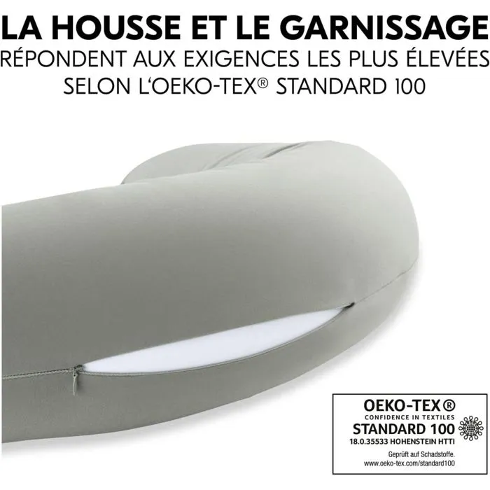 Coussin de Grossesse et Allaitement - Nurse N Care - Anthracite - Microperles EPS - Lavable en Machine-2