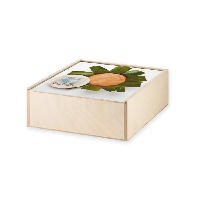 Boite Coffret en Bois - Masu No Sushi Nourriture Japon Cuisine Japonaise (11 x 11 x 3,5 cm)-1