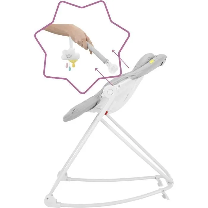 Badabulle Transat en hauteur Compact'Up, Pliage Ultra Compact, Confortable, Multipositions, Dès la naissance, Candy-4