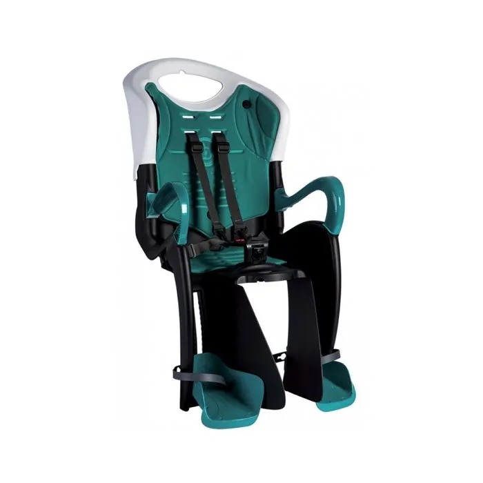 Siège vélo enfant - Bellelli - Tiger Standard - Blanc/Turquoise - Sécurité 5 points - Dossier réglable-0