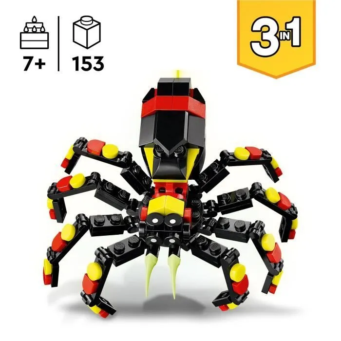 LEGO Creator 31159 3-en-1 Animaux sauvages : l’araignée surprenante - Jouet dès 7 ans-1