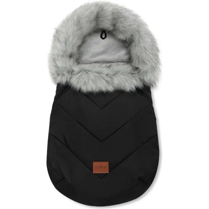 Bellochi Chanceliere Universelle pour Poussette - Capuche Réglable et Col Fourrure Amovible - Noir-0
