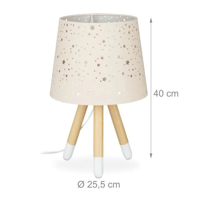 Relaxdays Lampe chevet, veilleuse pour enfants,garçons et filles,E14. Abat-jour rond, 40cm de hauteur,choix de couleur --2