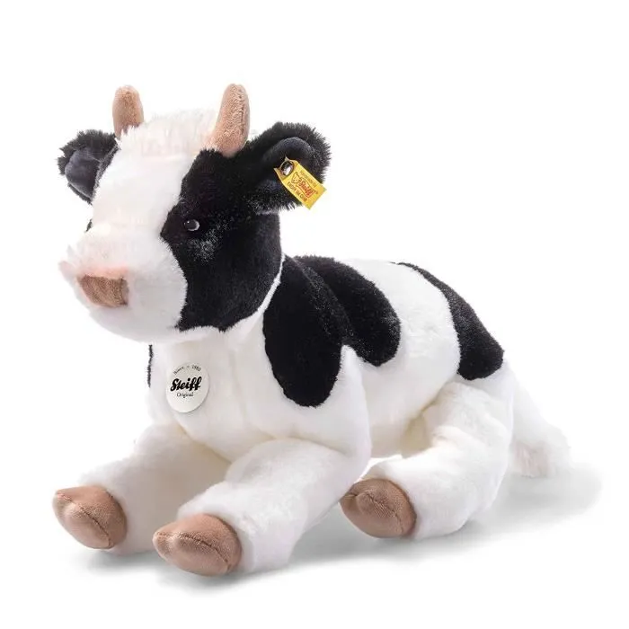 Jouet en peluche - STEIFF - Vache Noir/Blanc 32 cm - Peluche douillette - Pour enfant-0