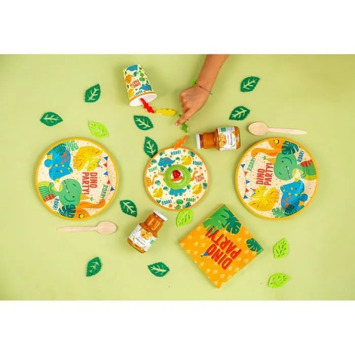 Kit anniversaire dinosaures - Maverick - 53 pièces - Écologique - Multicolore - Pour enfants-2
