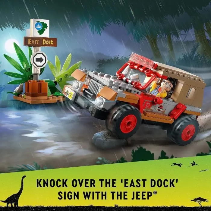 LEGO® Jurassic Park 76958 L'Embuscade du Dilophosaure, Jouet de Dinosaure avec Voiture Jeep-2