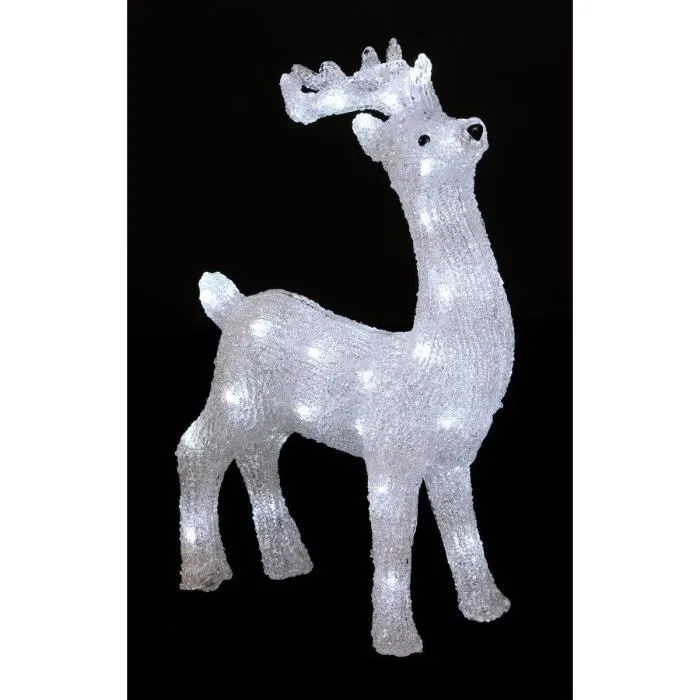 Décoration lumineuse - Non spécifié - Renne acrylique - 40 LED blanc fixe - Utilisation extérieure - Noël-0