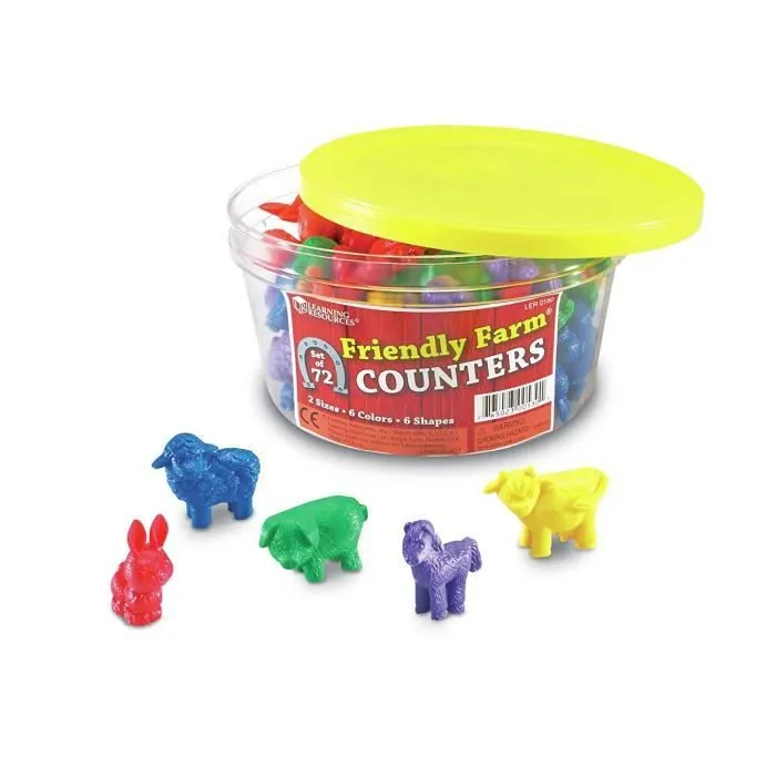Learning Resources Animaux de la Ferme à Compter Friendly Farm - Jeu de 72 - LER0180-0